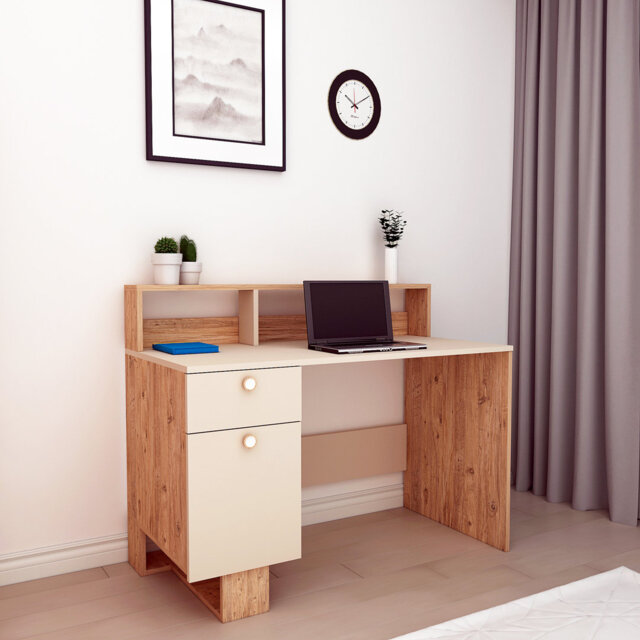 Computer Desk and Cabinet 120cm Rectangular Zeno