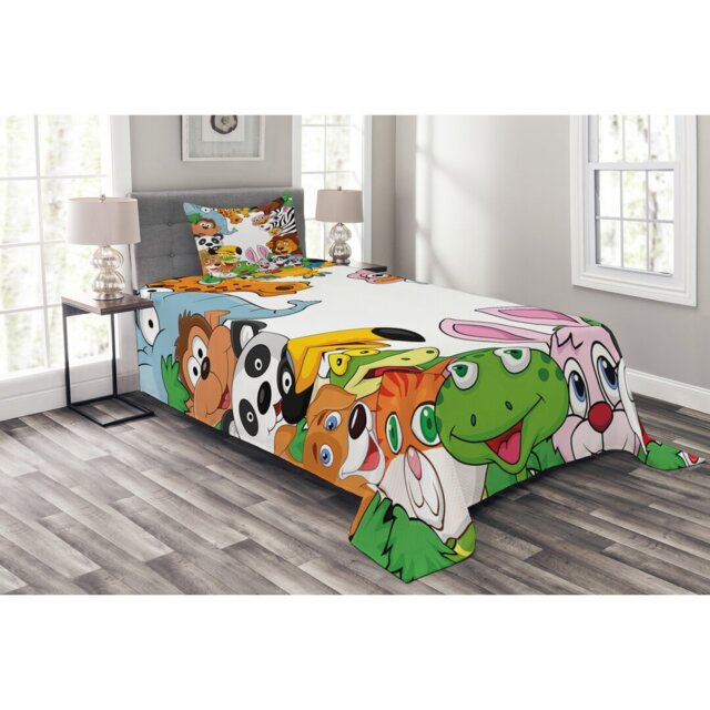 Adwoa Polyester No Pattern Bedspread with Pillow Shams Included