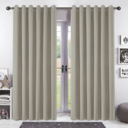 Aspire Homeware Linen 100% Blackout Curtain Pair for Maximum Privacy and Light Control