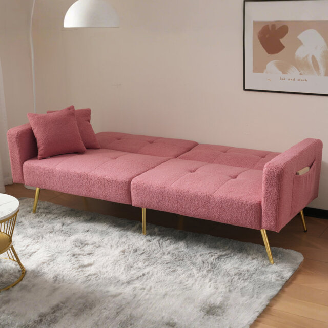 176cm Upholstered Convertible Sofa