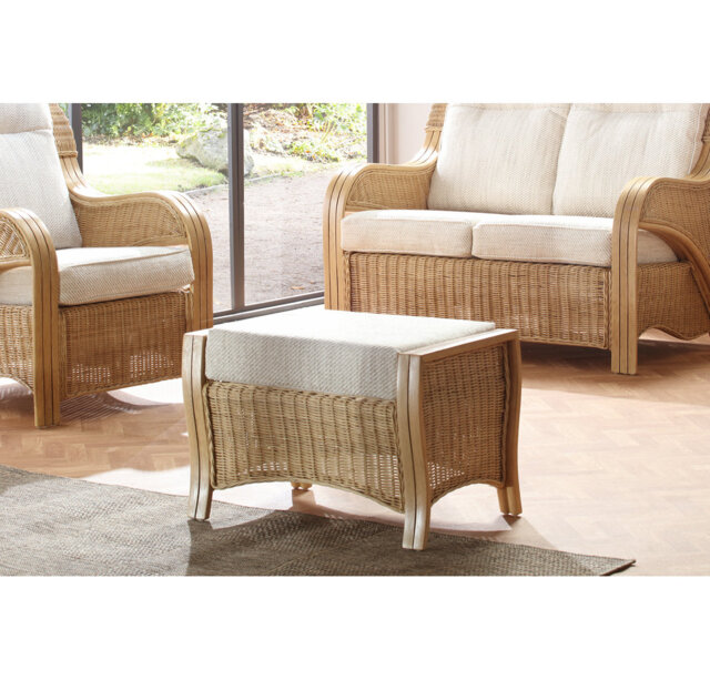 67cm Wide Solid Colour Footstool Ottoman