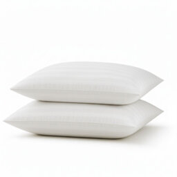 Opulent Home Ultra Soft Striped Pillow – Breathable Microfibre Cover Bed Pillows - Soft Medium (Back Sleepers) & Medium Firm (Side Sleepers) - Packs o