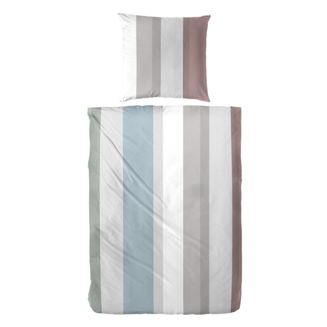 Kurie Cotton Striped Duvet Cover Set with Pillow Shams Included