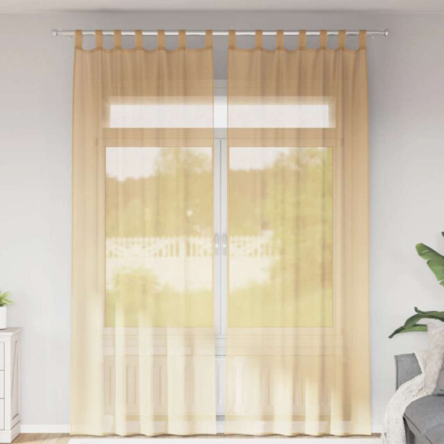 Voile Curtains With Tab Top 2 Pcs