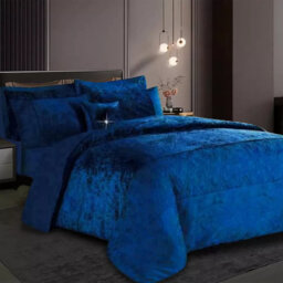 Santiago 3 Piece Crushed Velvet Duvet Cover Set Ultra Soft Luxurious and Easy Care Bedding