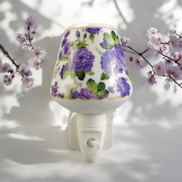 Blue Flowers Ceramic Night Light