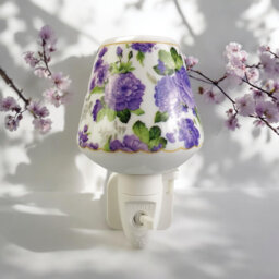 Blue Flowers Ceramic Night Light