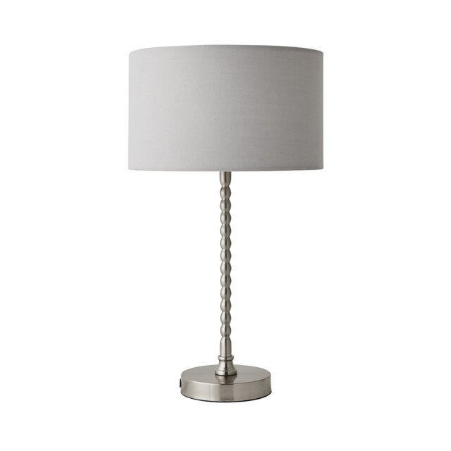 Cifuentes Black Fabric Drum Lamp Shade Matte Black Bobbin Bobble Table Lamp and Bulb