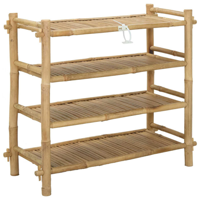 Shoe Rack With Shelf Natural Bamboo Storage Organizer Indoor Furniture