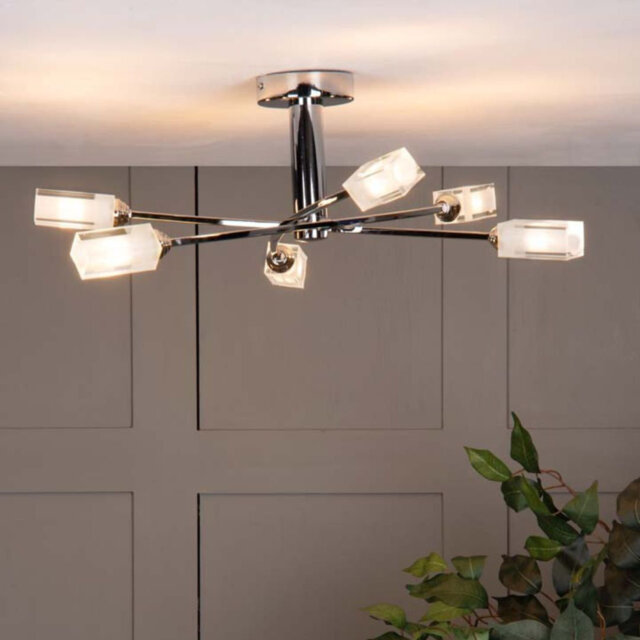 Icarus Glass Semi Flush Mount