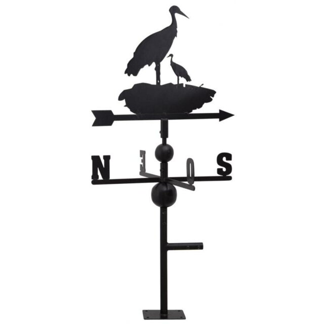 Brodea Wrought Iron with Stork Weathervane