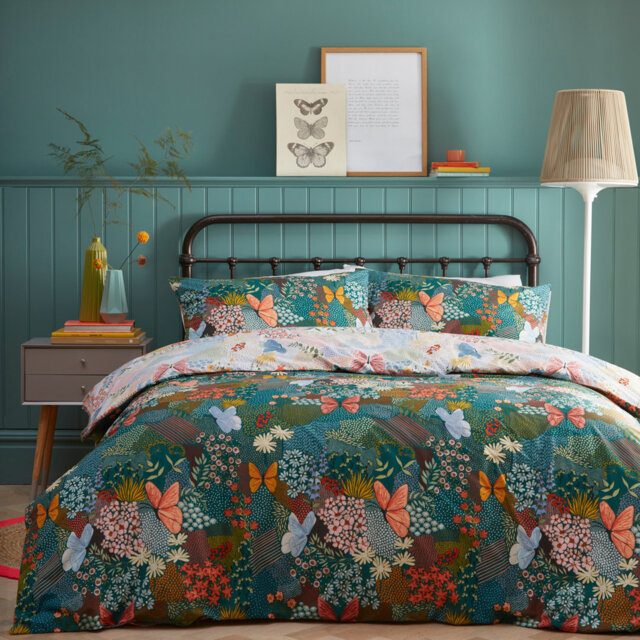 Giller Teal Plain Weave 144 TC Reversible Duvet Cover Set
