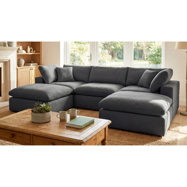 Sahian U-Shaped Modular Corner Sofa