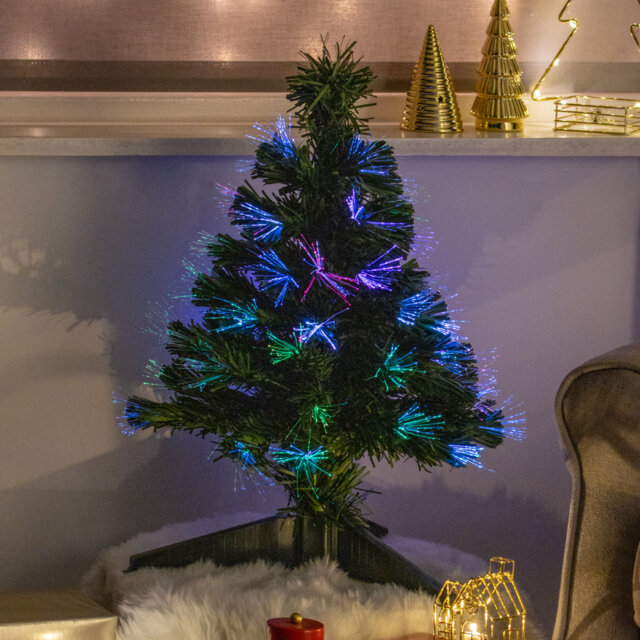60Cm H Green Christmas Tree with 60 Fibre Optic Lights