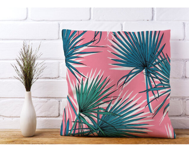Pantanella Fan Palms Floral Scatter Cushion with Filling