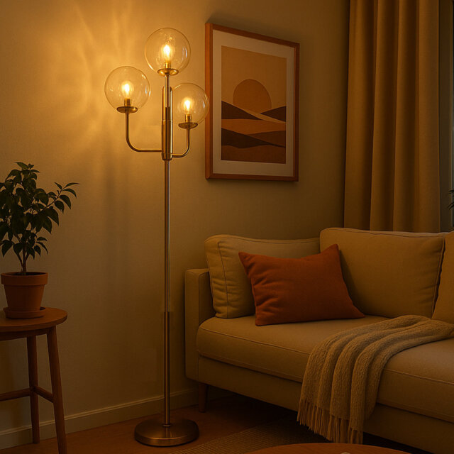 Kota 168cm Brushed Brass Tree Floor Lamp