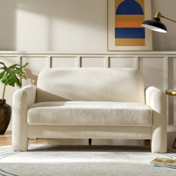 "Werts 59.5"" Modern Curved Chenille Loveseat Sofa"