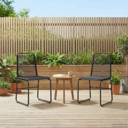 Garden Chairs 2 pcs Black Rattan Seating Patio Outdoor Lounge Stylish