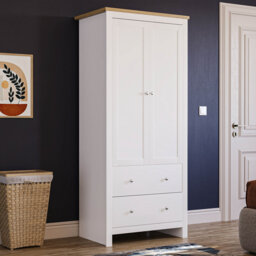 Morley 2 Door 2 Drawer Wardrobe With Hanging Clothes Rail Bedroom Furniture