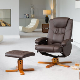 Worthen 73cm Wide Faux Leather Swivel Ergonomic Recliner