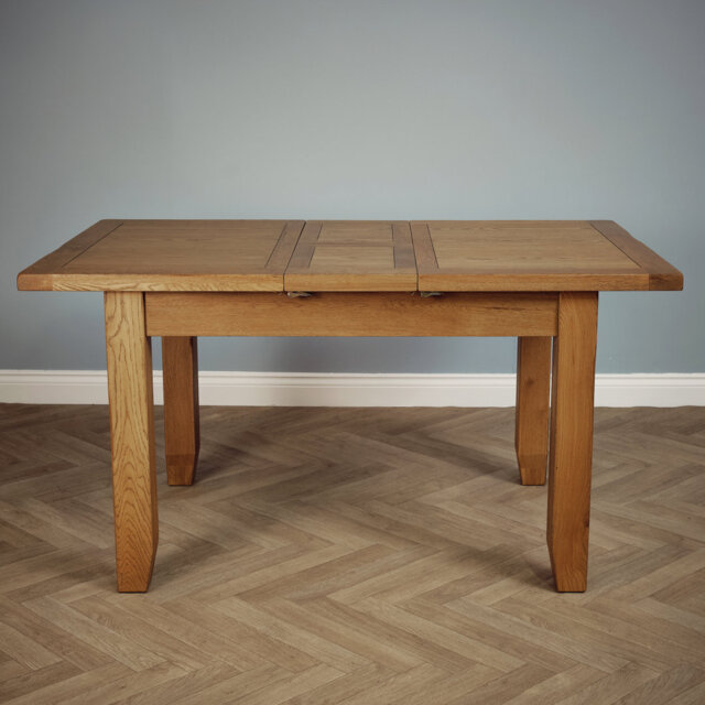 Rustic Oak Extending Dining Kitchen Table 78×90×180 cm Extending to 220 cm