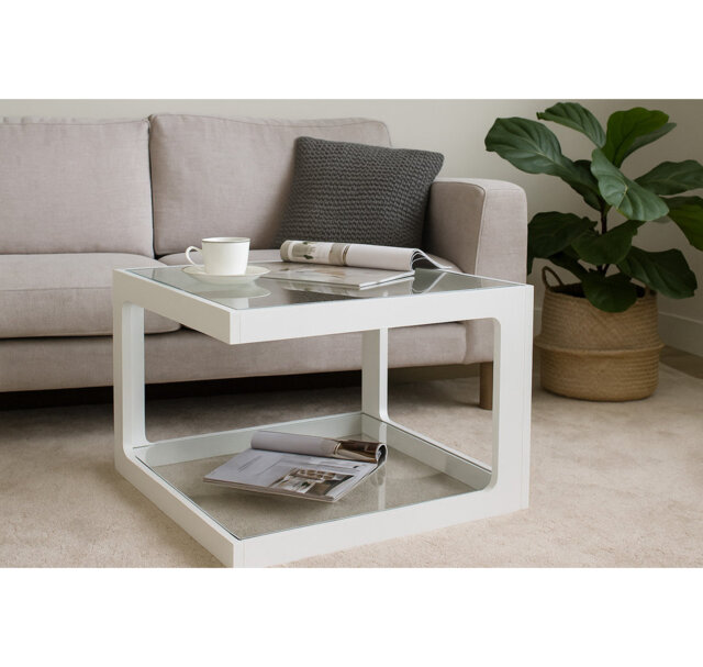 Williams Glass Top Floor Shelf End Table
