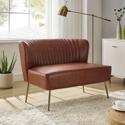 2 Seater Faux Leather Loveseat
