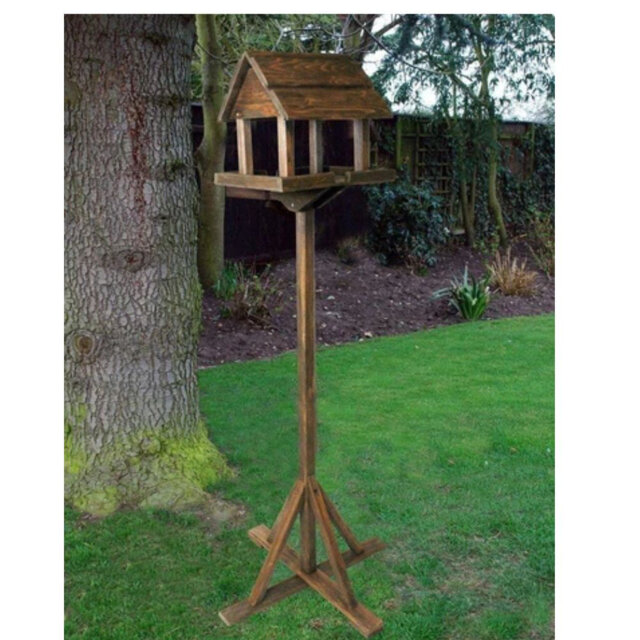 Premium Wooden Bird Table Garden Feeder Feeding Station Freestanding Portable