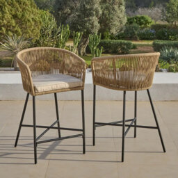Fabiano Metal Outdoor 69.5cm Bar Stool with Cushion