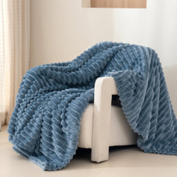 Striped Plush Lightweight Throw Blanket, Ultra Soft & Cozy for Sofa Couch Bed, Machine Washable