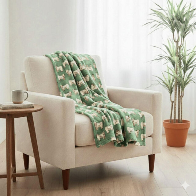 HomeSpace Direct Highland Cow Blanket/Throw For Sofa Chair Bed Mocha Brown 120x150cm