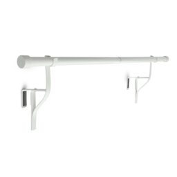 Glenmoral White Stainless Steel Adjustable 70cm to 120cm 2cm Single Curtain Pole