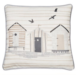 Beach Huts Indoor / Outdoor Square Scatter Cushion Cover