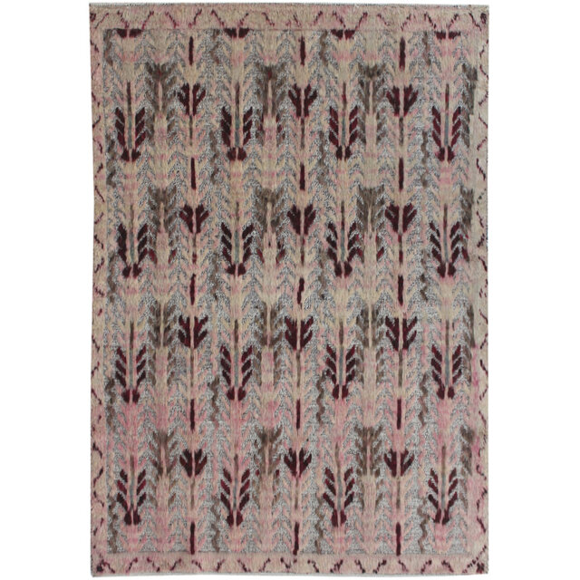 Geometric Hand Knotted 167cm X 228cm Area Rug