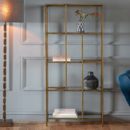 Carmo 150cm H x 70cm W Glass Etagere Bookcase