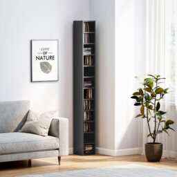 HOMCOM 204 CD Storage Unit Narrow CD Rack 12 Tiers 175 cm