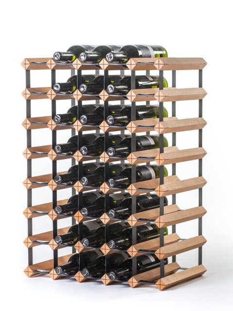 Hilal Classic Solid Wood Floor Wine Bottle Rack in Natural