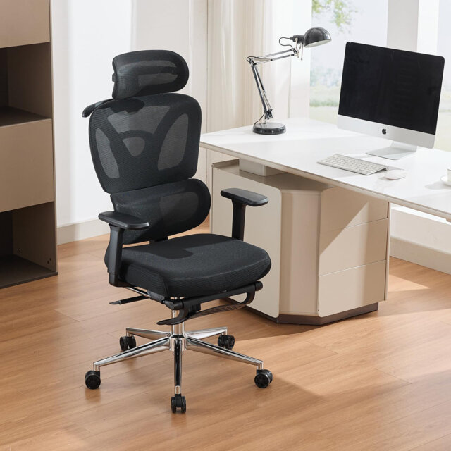 Ergonomic Office Chair, Computer Desk Chair Comfy with Adjustable Padded Headrest,Comfortable Lumbar Support &3D Armrest Gaming Chairs for Bedroom,Stu
