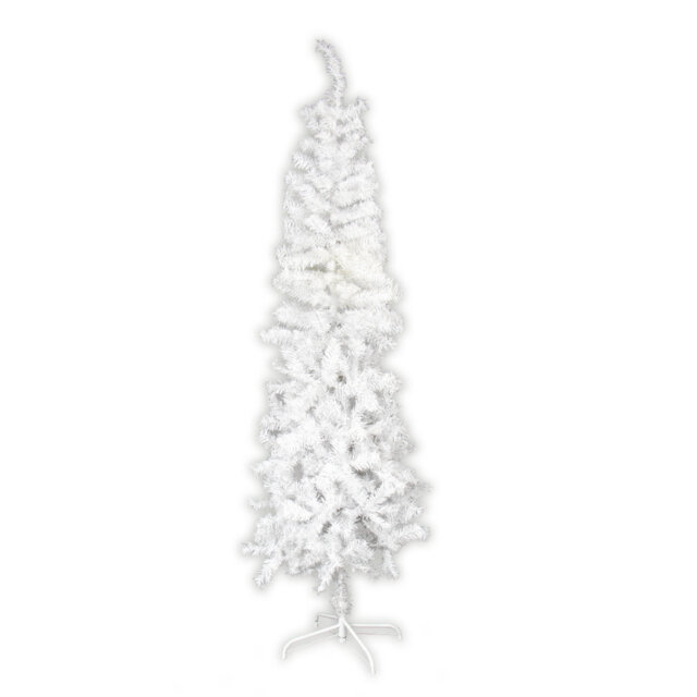 182.88Cm Slender White Fir Christmas Tree with 110 LED Lights