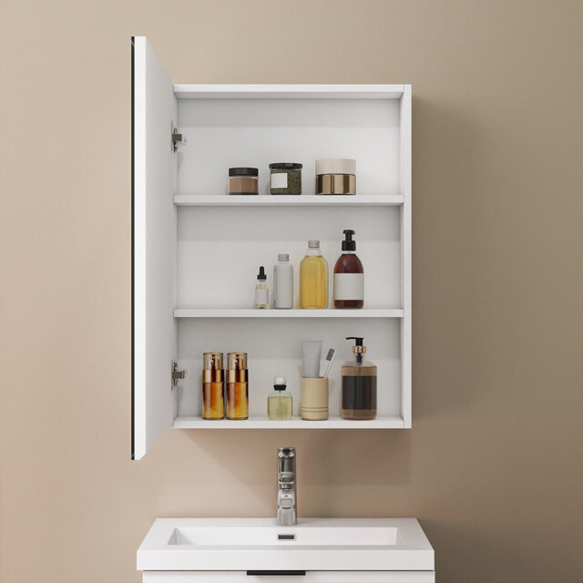 W H Wall Frameless Medicine Cabinet Mirror