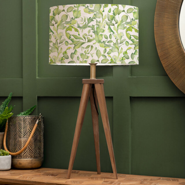 Aratus Nut Table Lamp & Claudia Cream Eva Green Shade