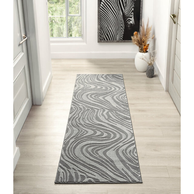 Bezore Modern Indoor Living Room Area Rug Embossed Cut-Shrink Pile with Metallic Sheen Jute Backing Living Room - Bedroom Hallway Carpet Pyramid Anthr