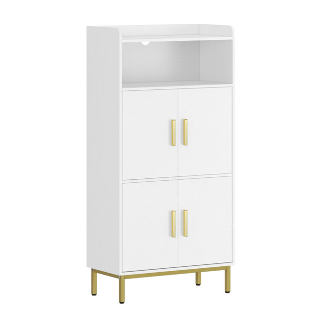 Bathroom Storage Cabinet, Freestanding Storage Cupboard With Adjustable Shelves, Wooden Cabinet Storages Unit, Space Saving, For Bathroom, Living Room