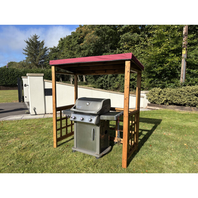 Wine 1.7 x 1m Solid Wood BBQ Gazebo
