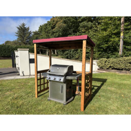 Wine 1.7 x 1m Solid Wood BBQ Gazebo