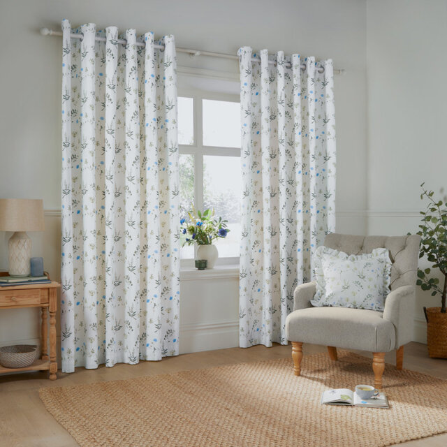 Meadow Cotton Grommet / Eyelet Curtain Panel Pair