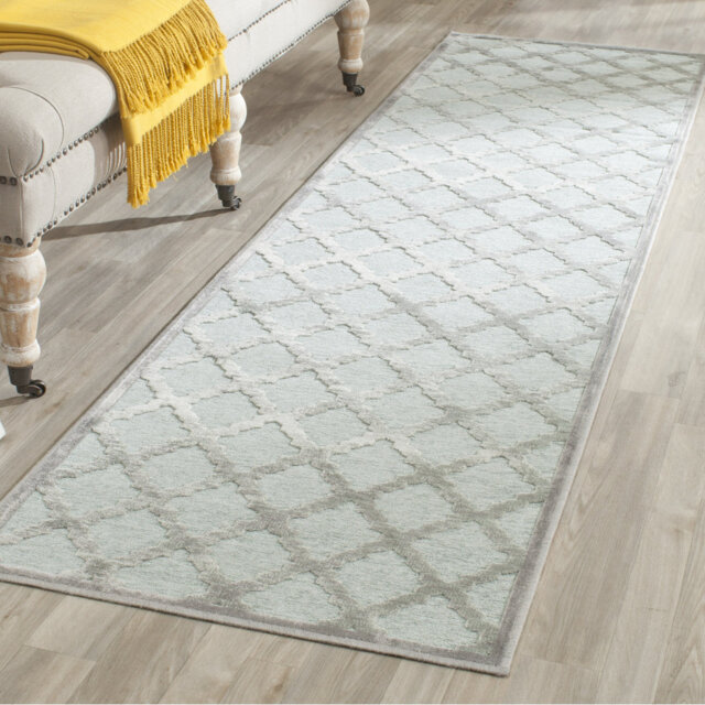 Nancy Power Loomed Grey/Spruce Rug