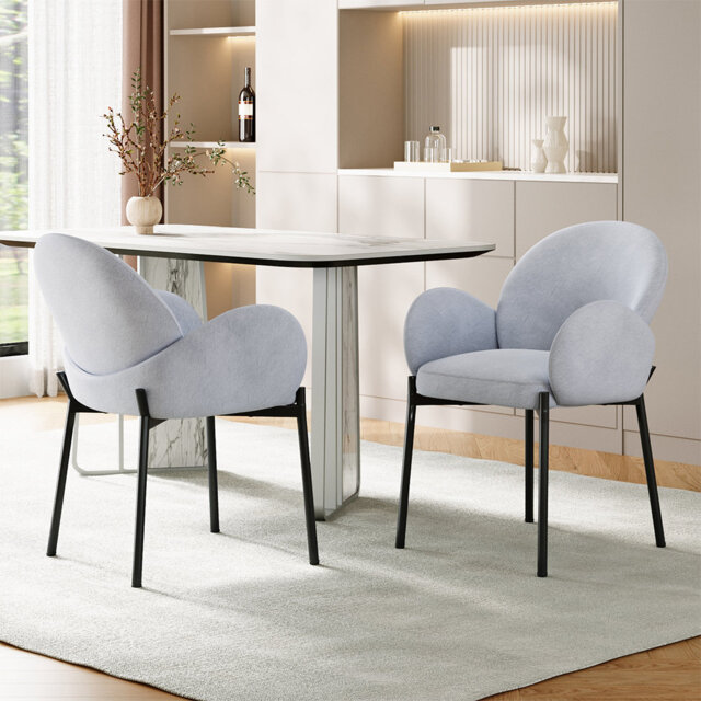Small teddy velvet dining chair