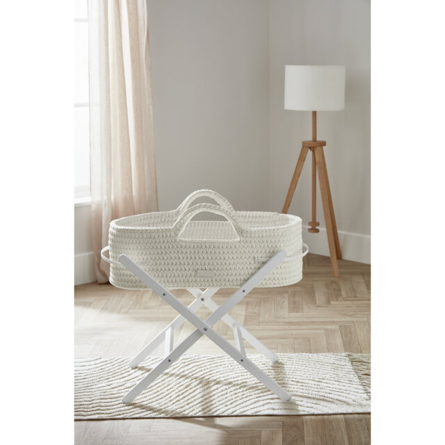 Nova Moses Basket & White Stand