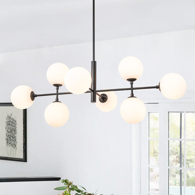 Spoffo 8-Light Sputnik Kitchen Island Chandelier with Glass Accents